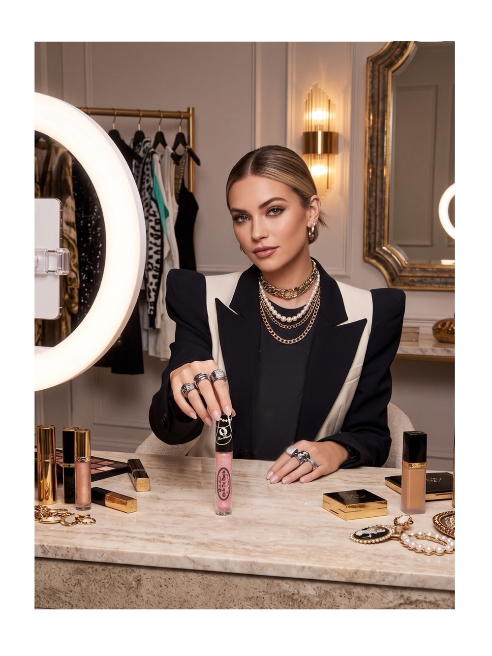 Deadstock: new Too Faced ᨎ Girls Dig Pearls Lip Gloss ᨎ Mermaid ᨎ Full Size Rare
